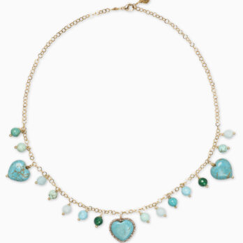 collana girocollo turchese cuori