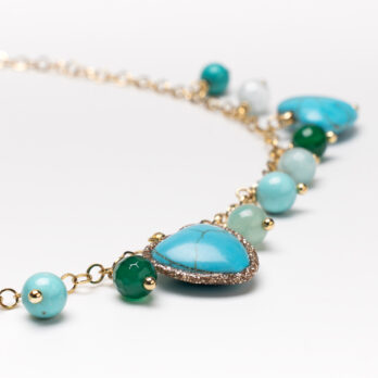 collana girocollo turchese cuori