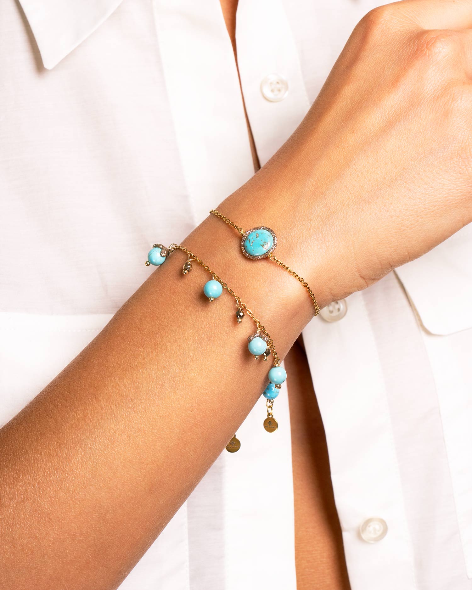 bracciale turchese pietra catena
