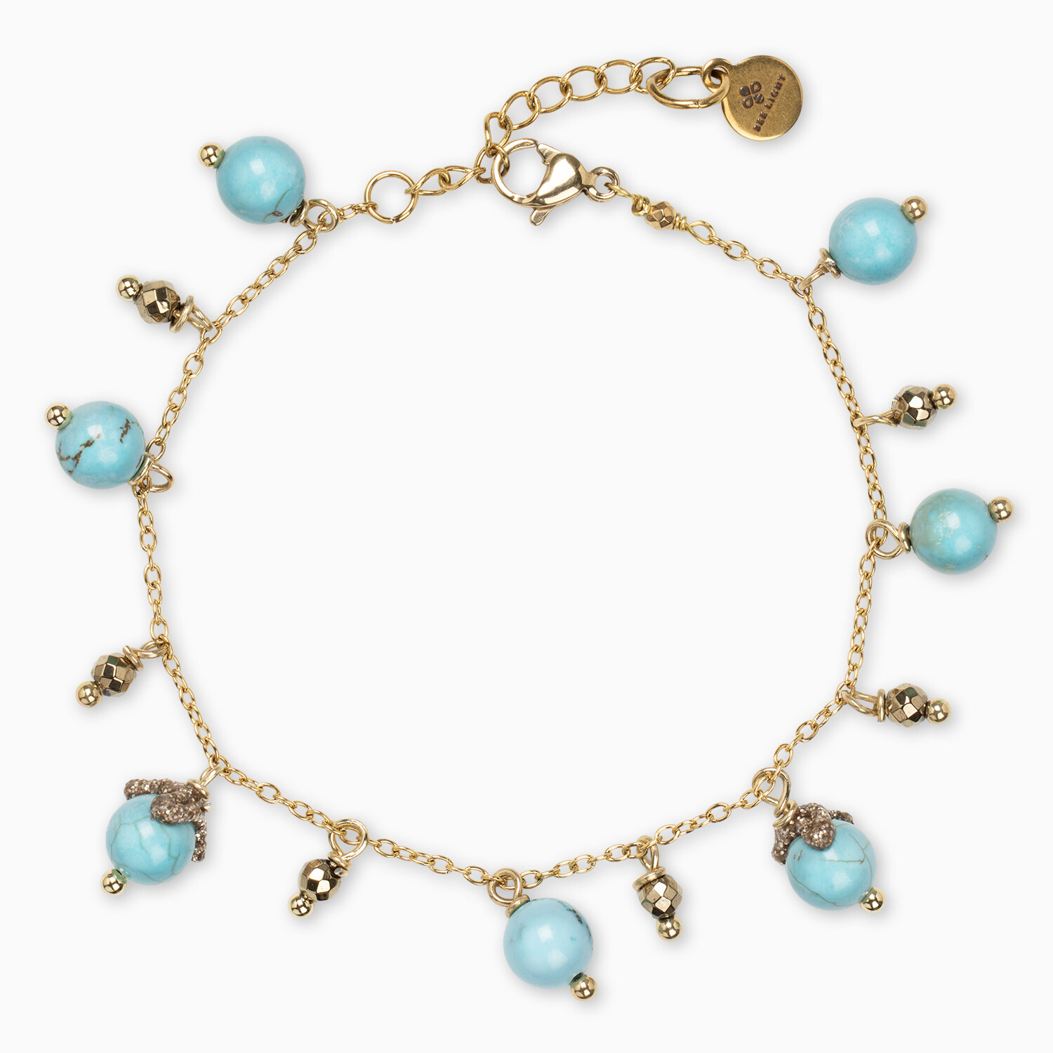 bracciale turchese pietra catena