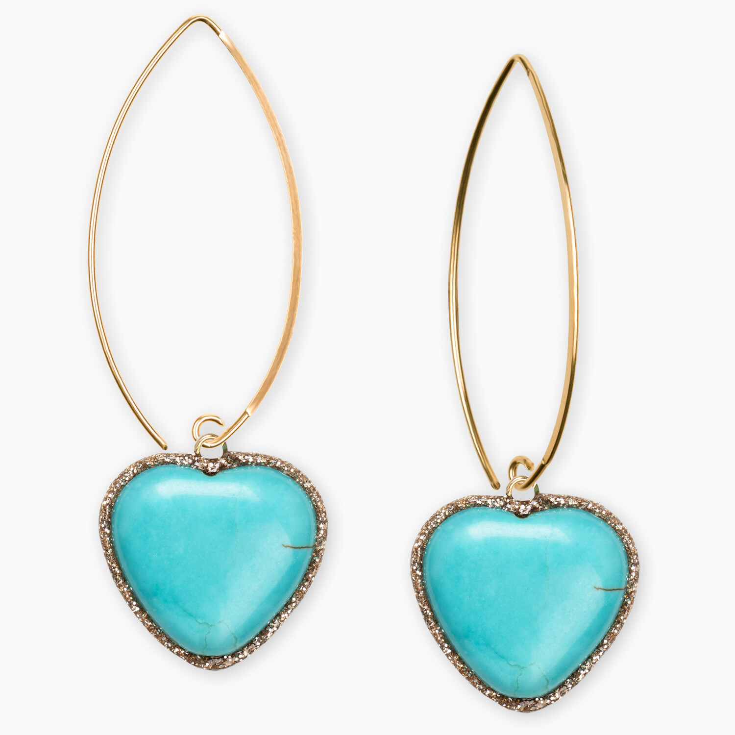 orecchini cuore aulite turchese
