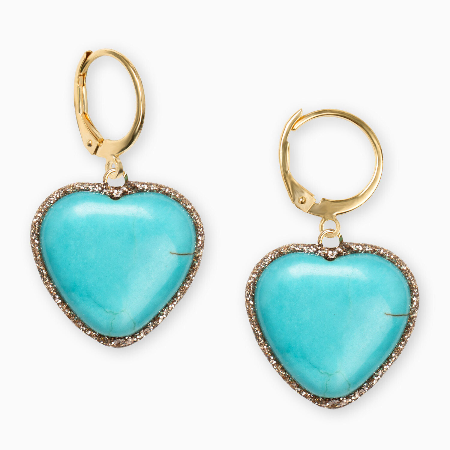 orecchini cuore aulite turchese