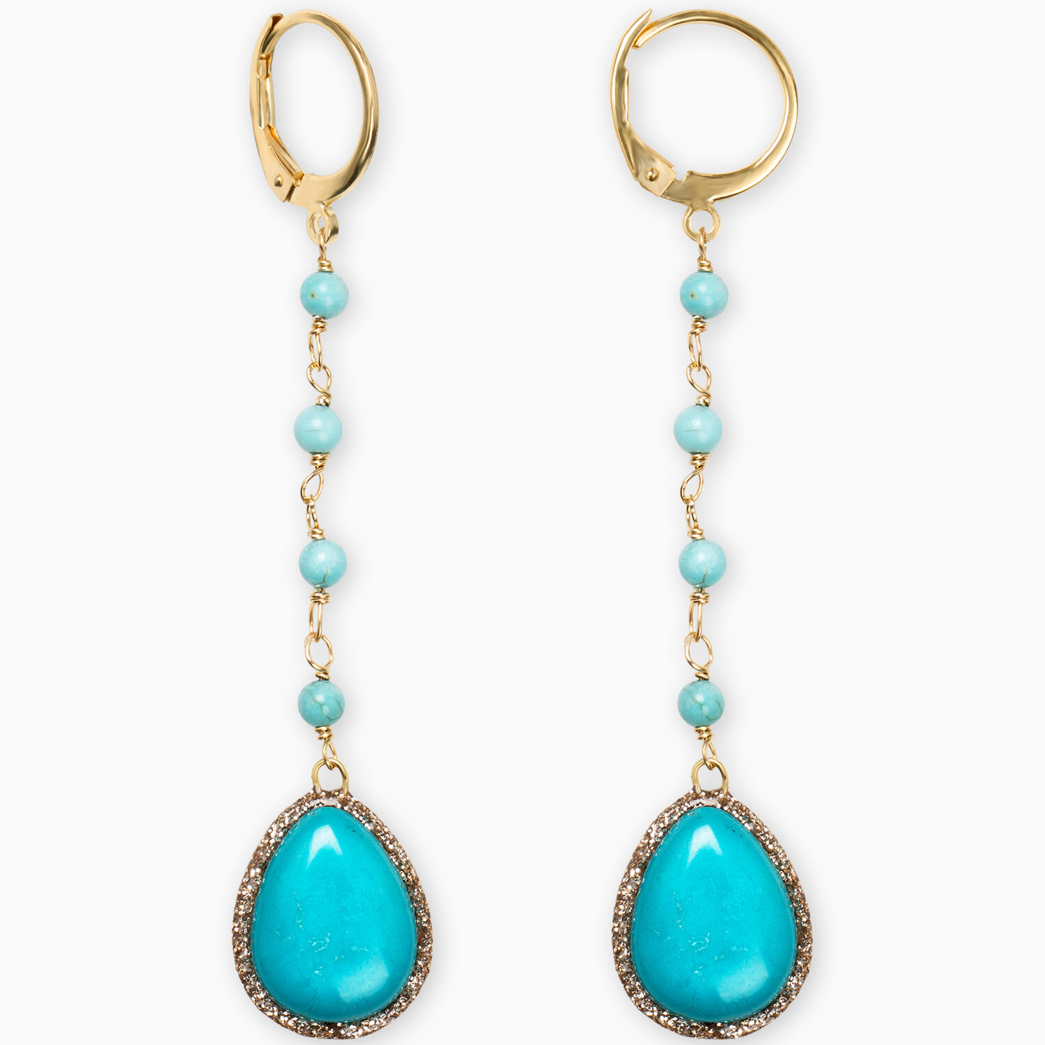 orecchini goccia aulite turchese