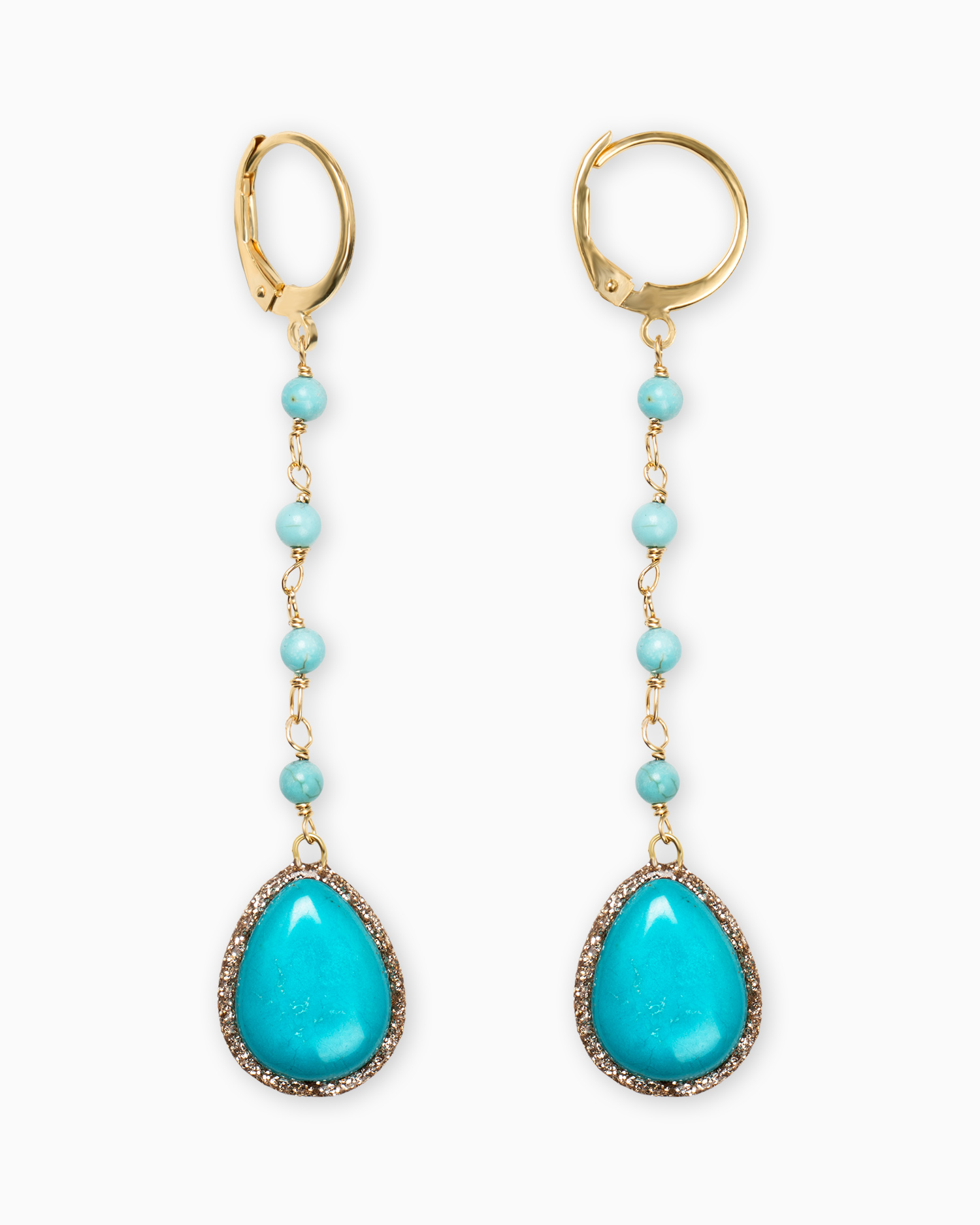 orecchini goccia aulite turchese