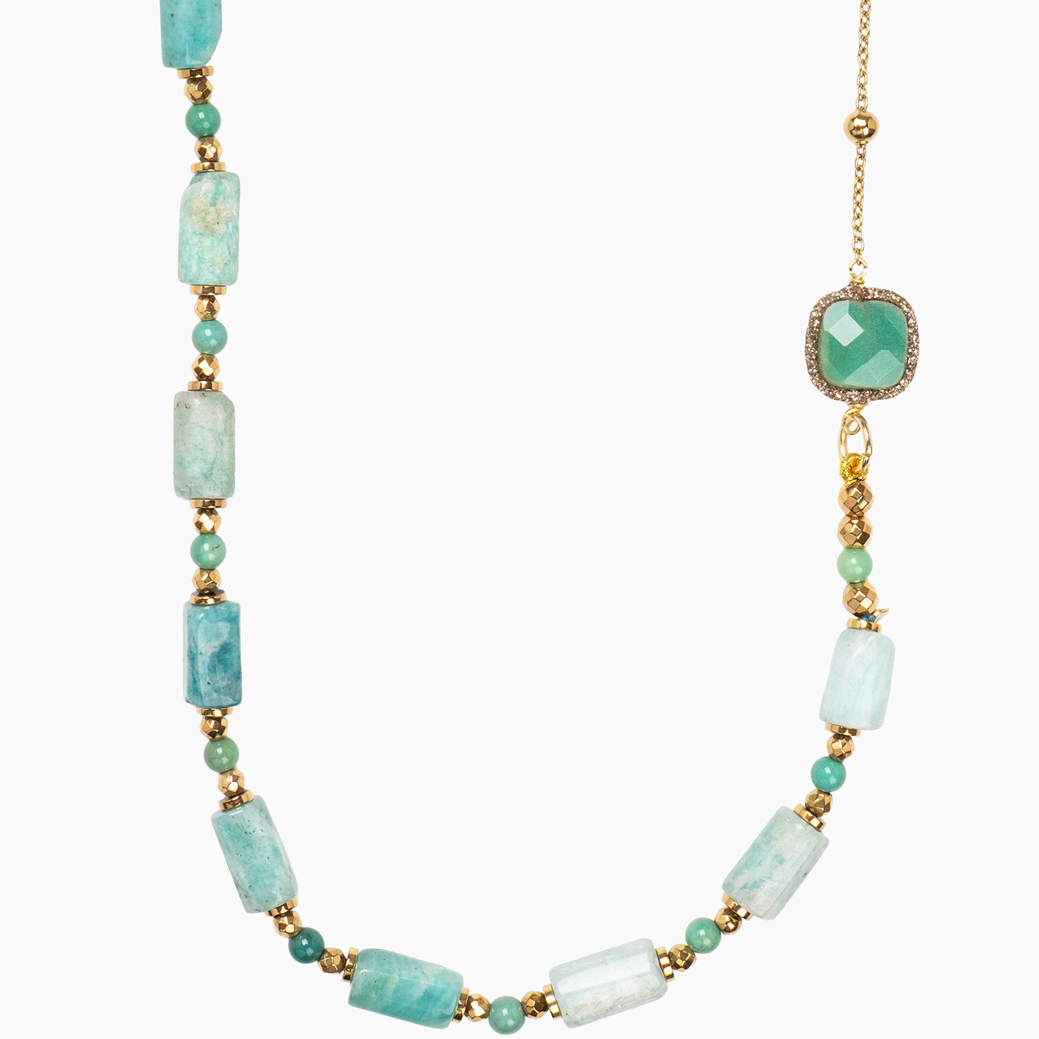 collana crisoprasio lunga amazzonite